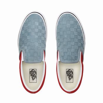 Damske Slip On Tenisky Vans Deboss Checkerboard Classic Červené VA91UQZEB